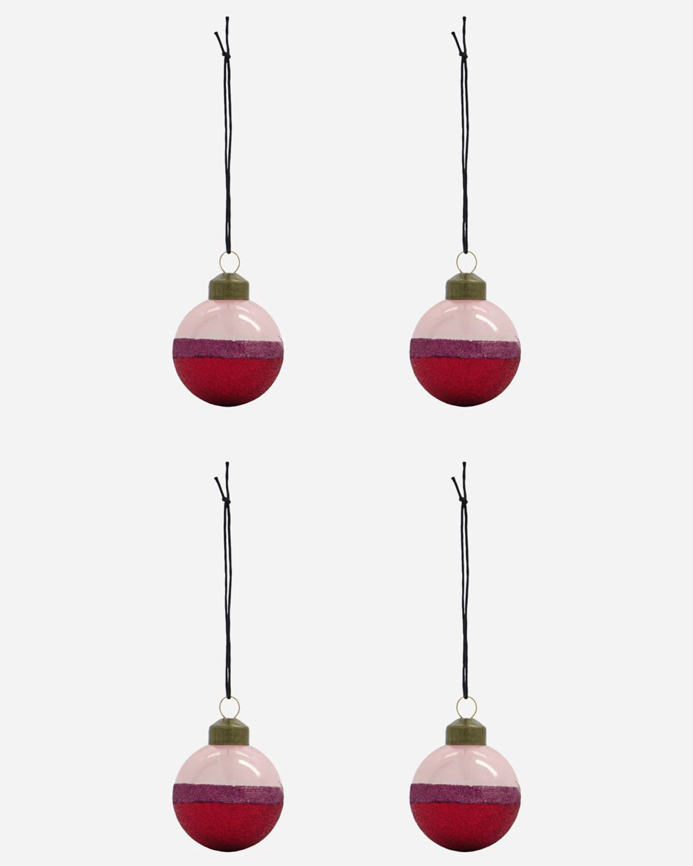Glaskugle lyserød/rød/lilla 5 cm