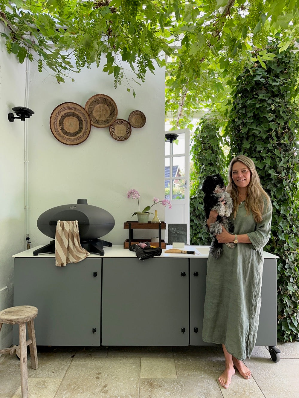 Stor gul glasvase af genbrugsglas