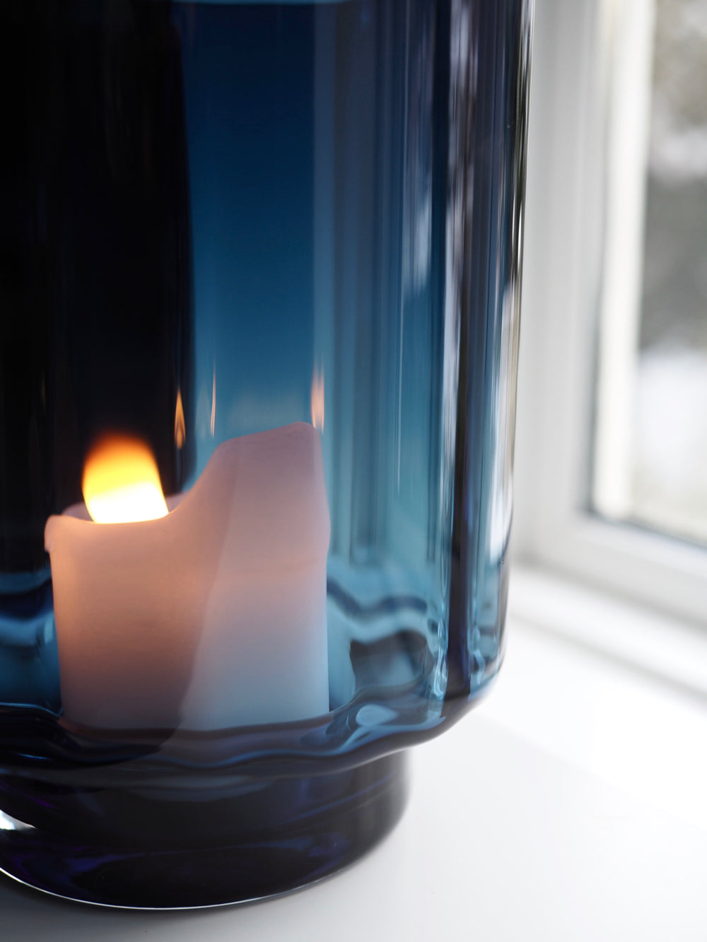 Mundblæst vase, blå