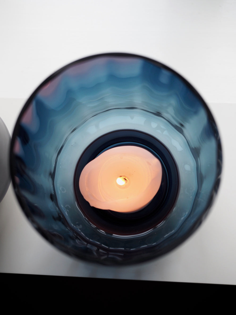 Mundblæst vase, blå