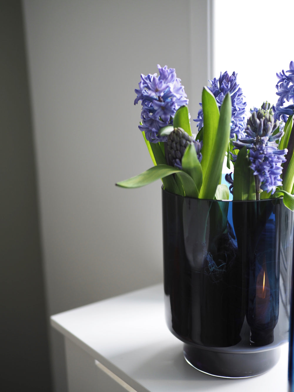 Mundblæst vase, blå