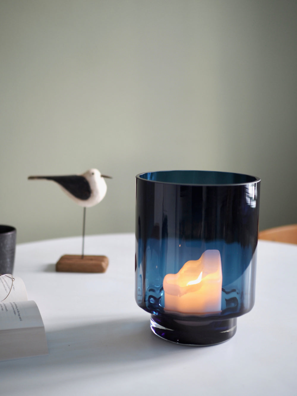 Mundblæst vase, blå