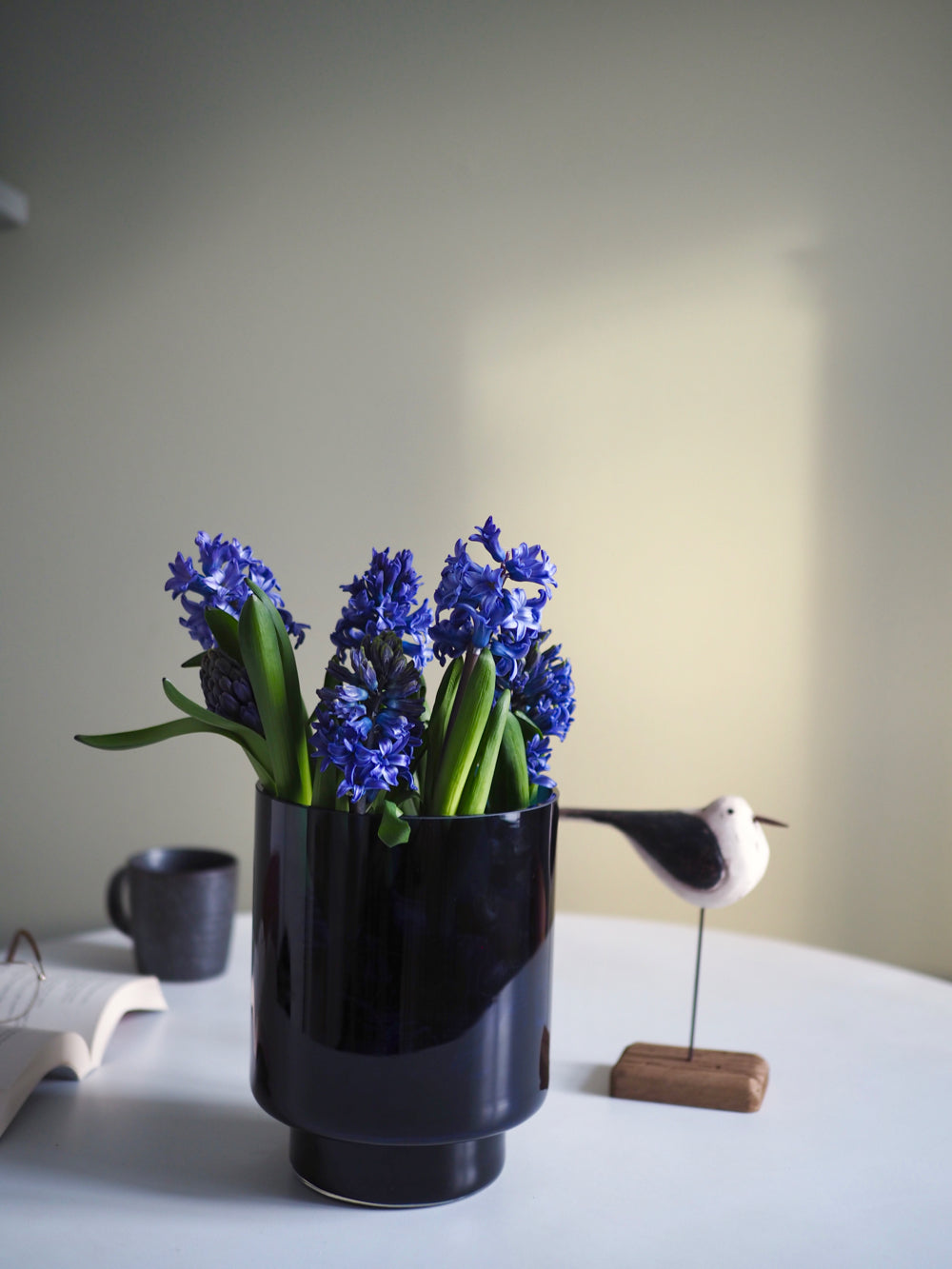 Mundblæst vase, blå