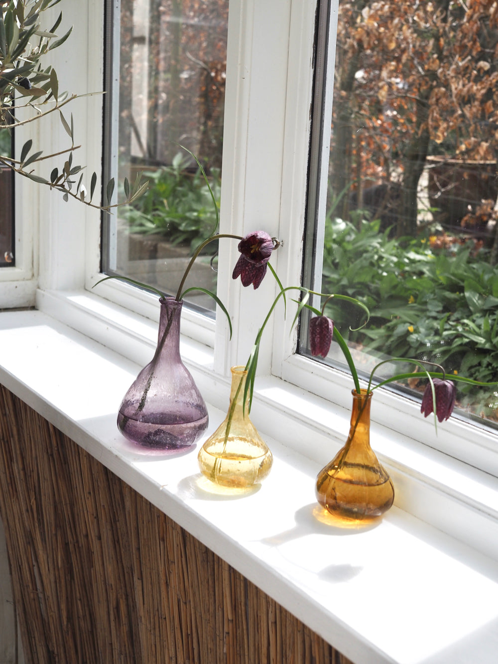 lille ravfarvet glasvase