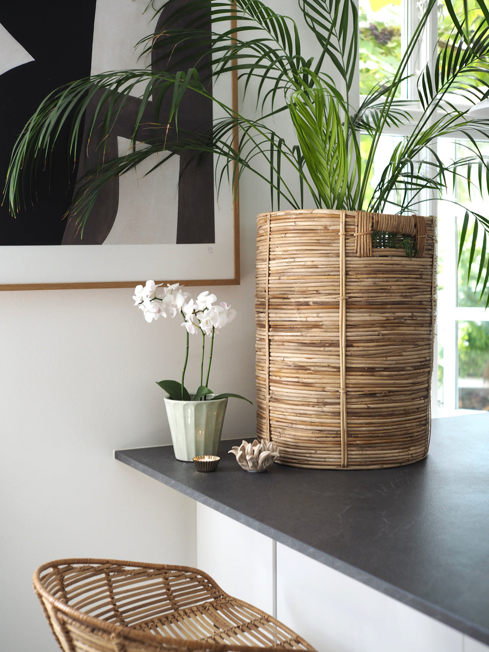 Lysegrøn urtepotte skjuler, Flora