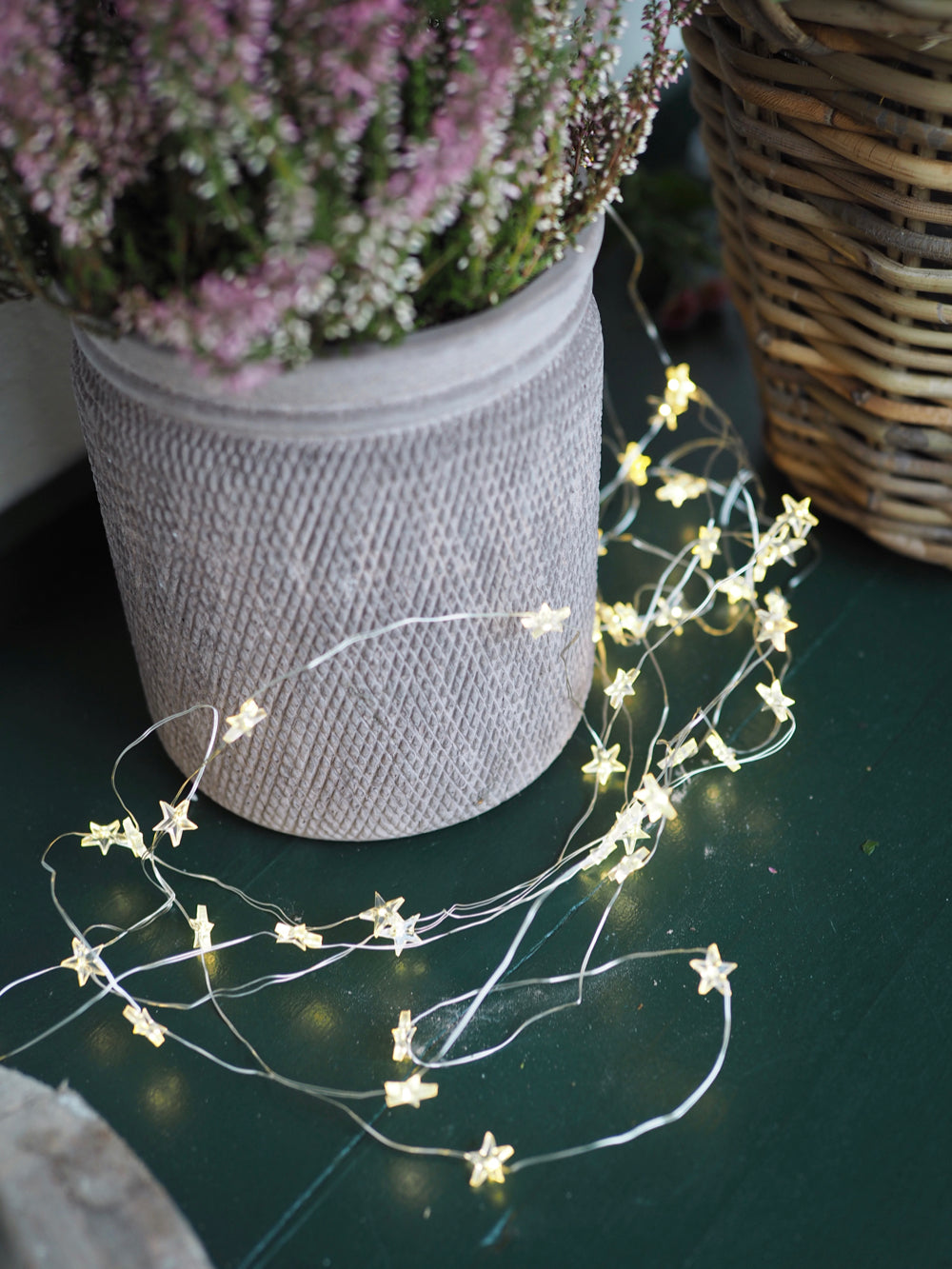 Lyskæde med 50 stjerner med timer