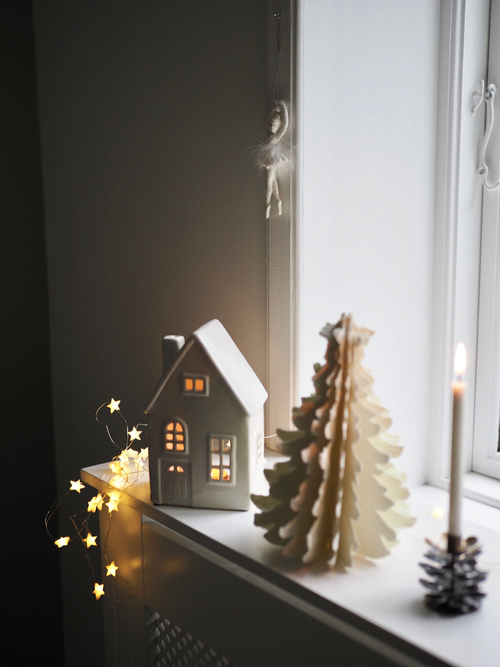 Lyskæde med 50 stjerner med timer