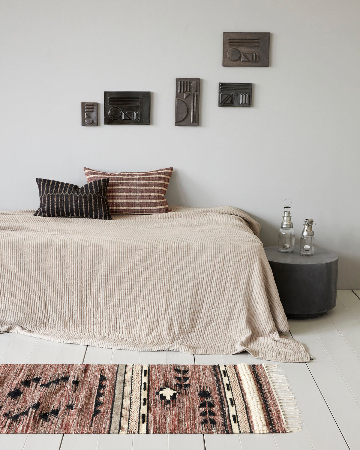 Lanterne med messing look, stor model