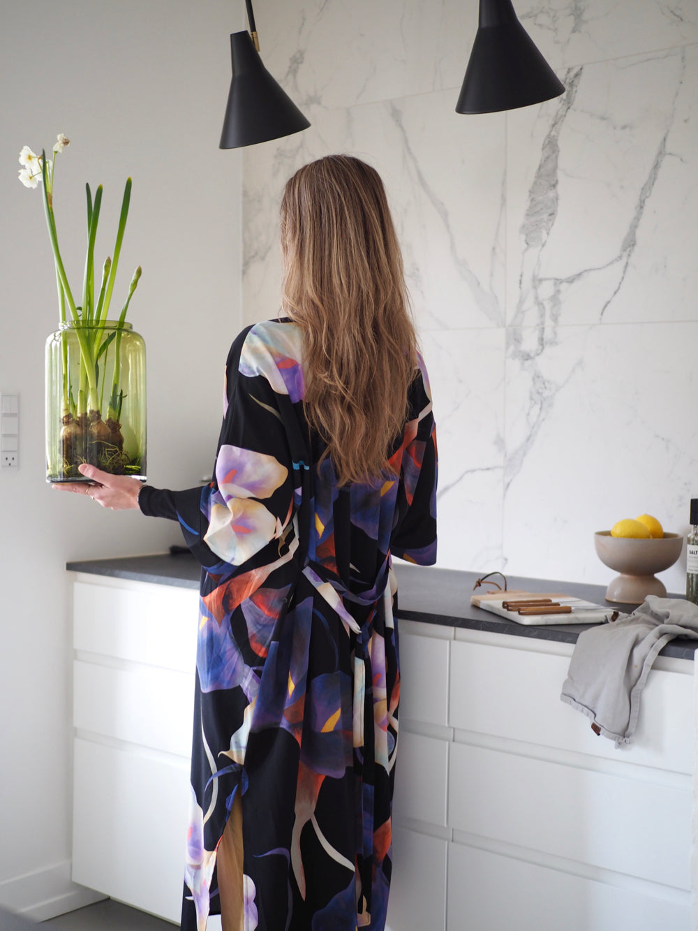 Grøn mundblæst vase