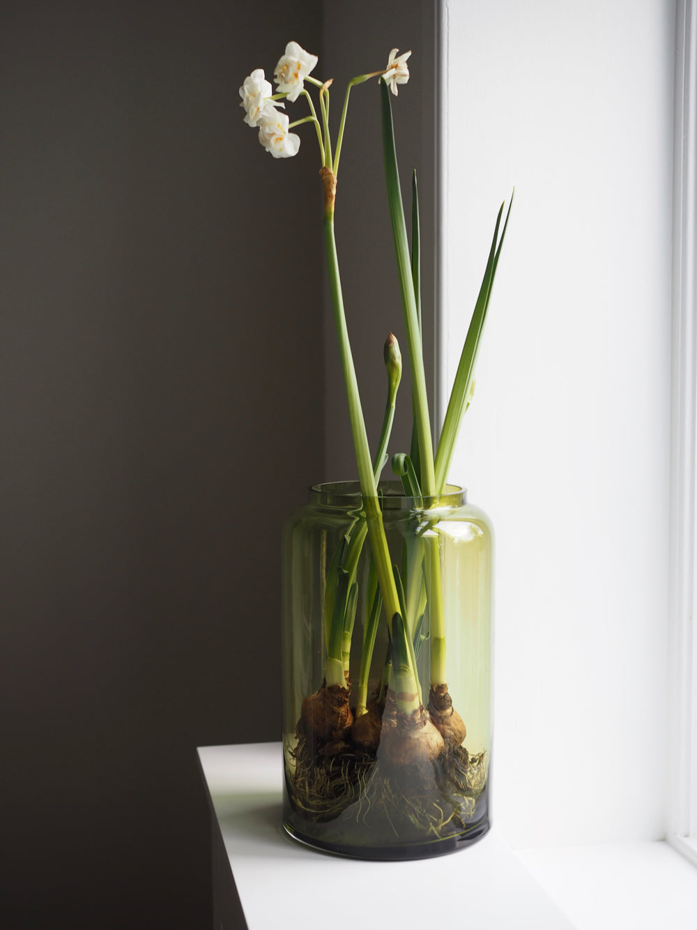 Grøn mundblæst vase