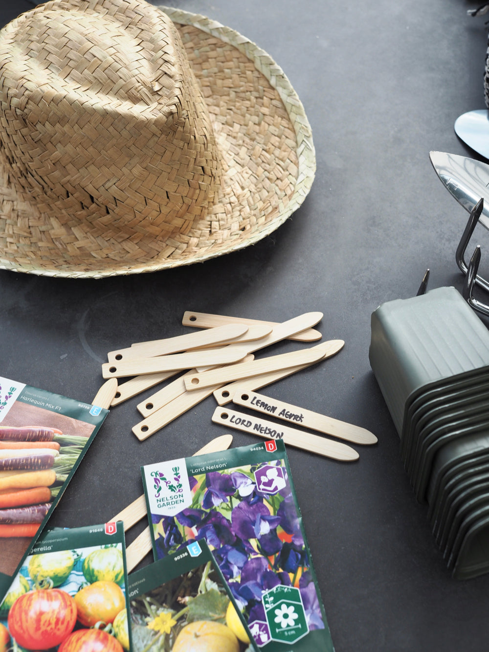 Planteskilte i bambus, 15 stk