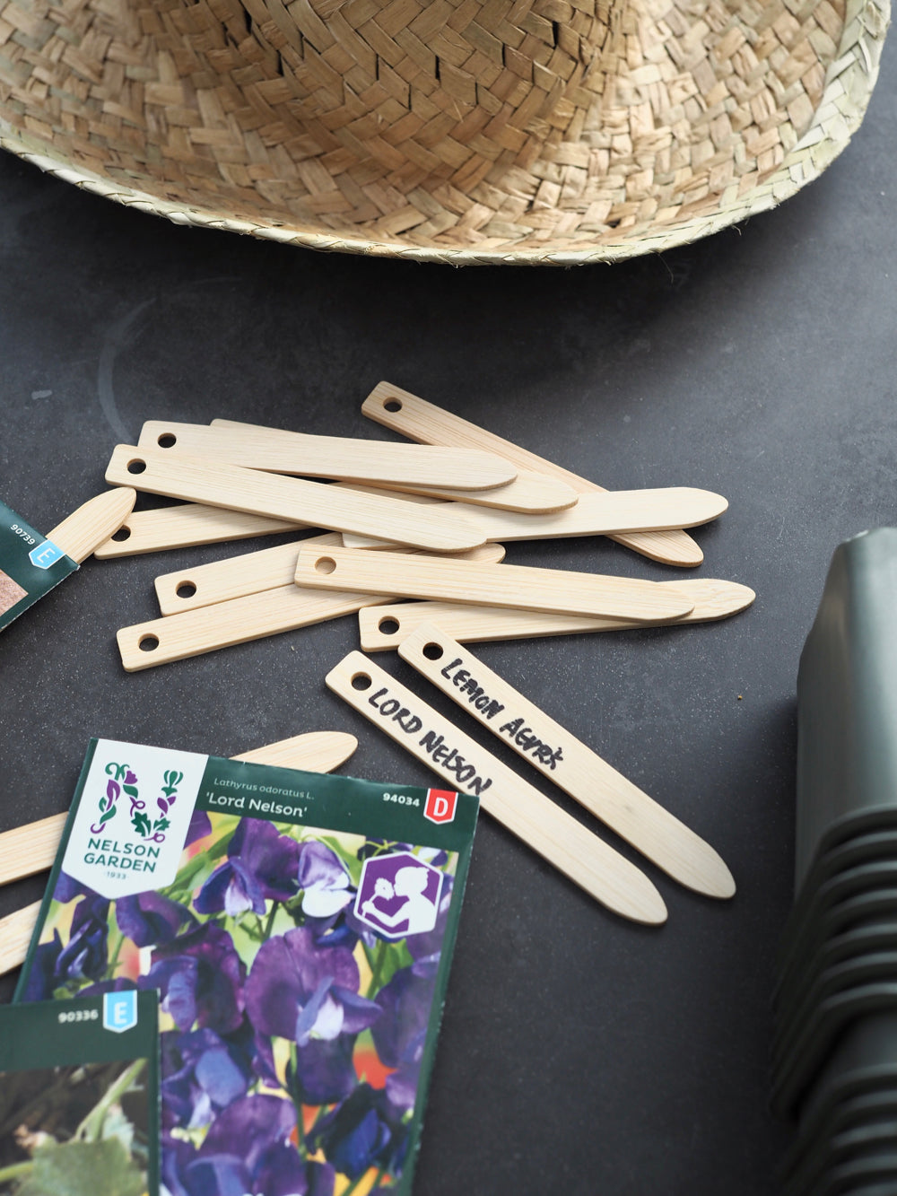 Planteskilte i bambus, 15 stk