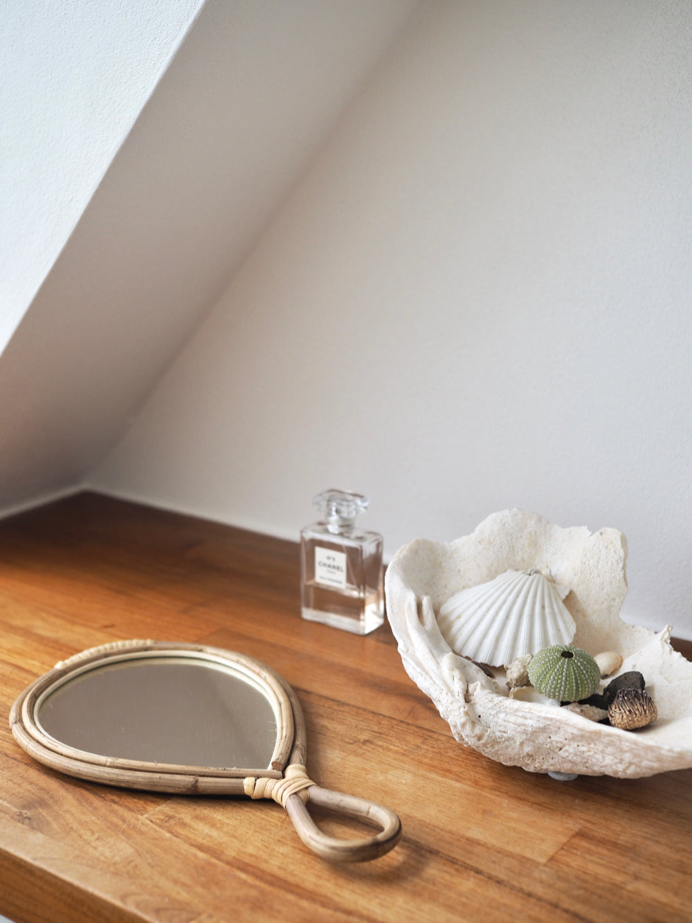 Spejl med bambus kant