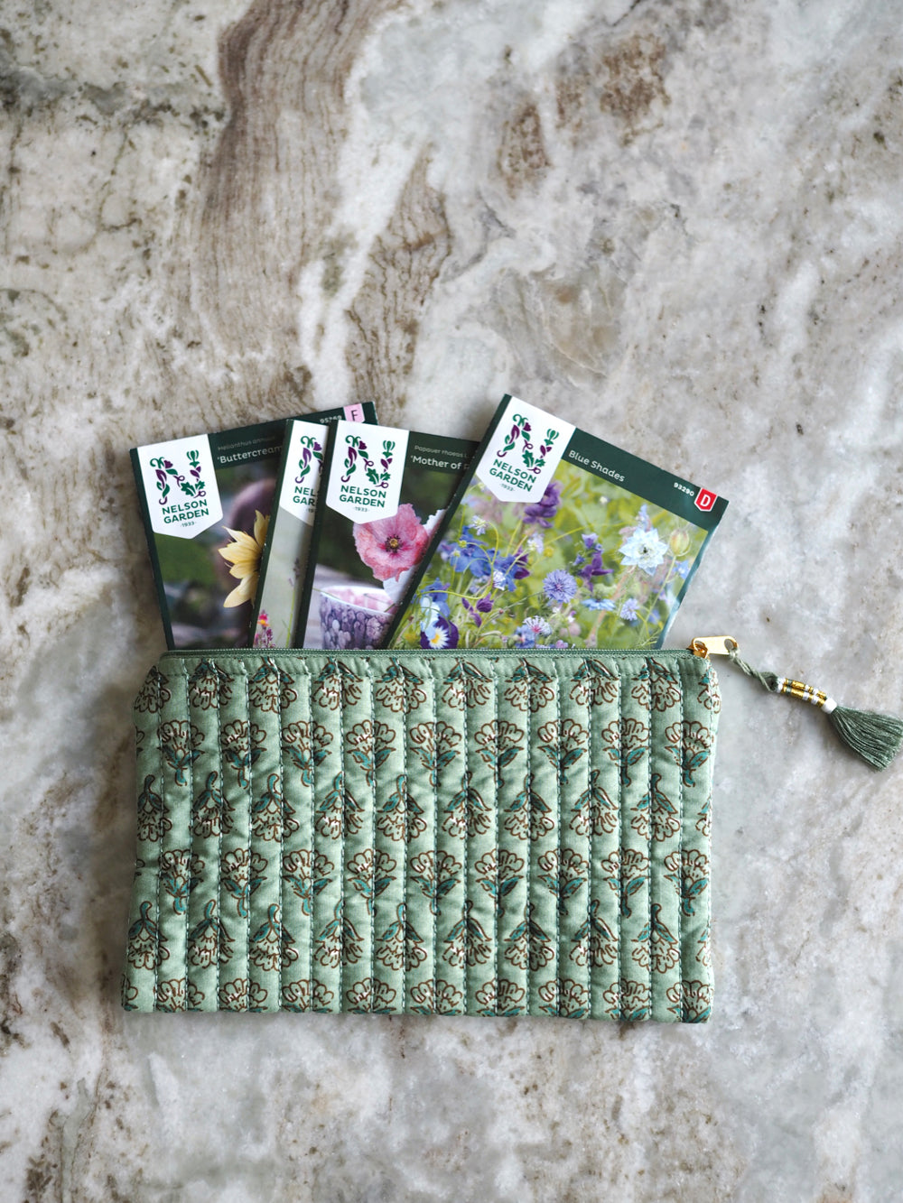 Grøn pung med mønster