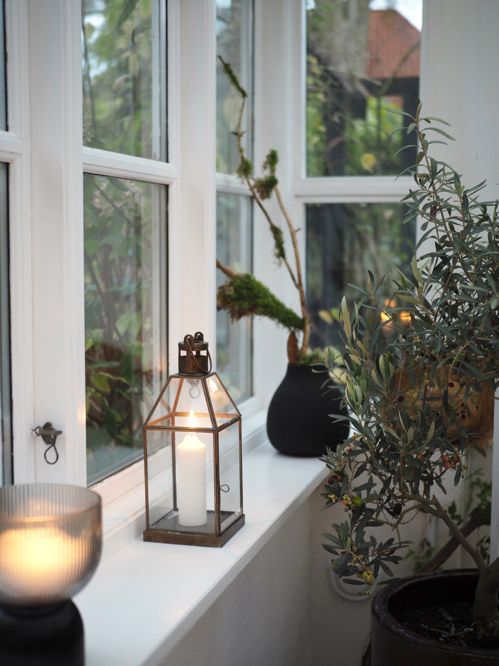 Lanterne med skrå glastop