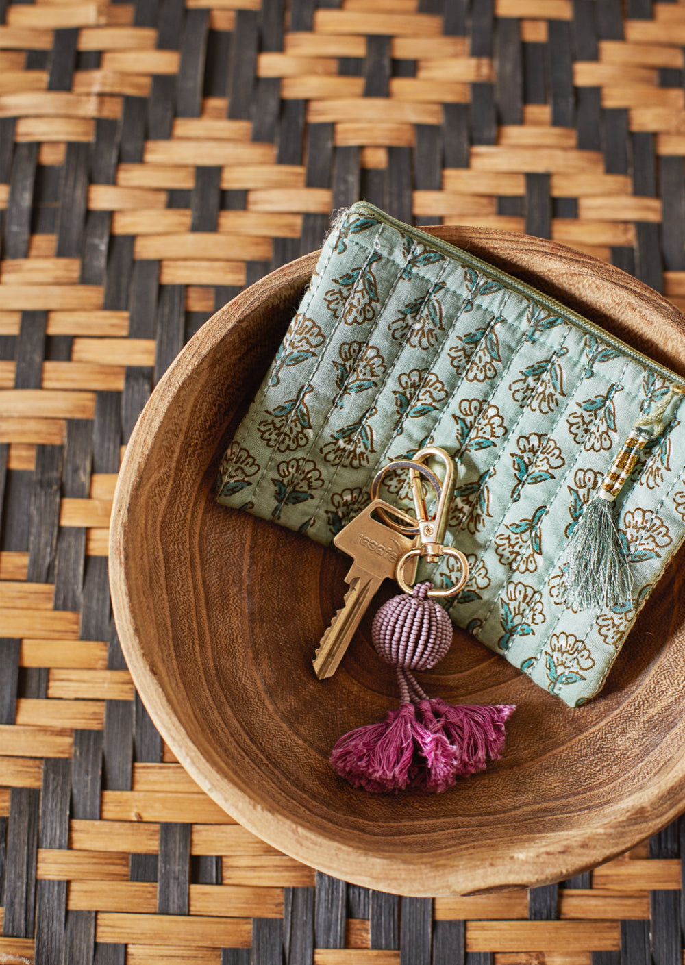 Grøn pung med mønster