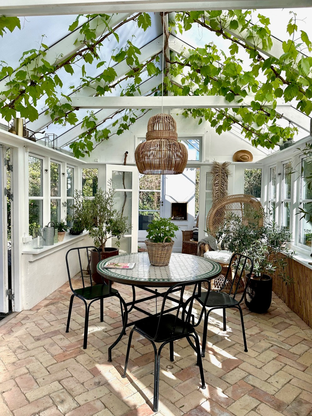Rattan plantekurv, medium