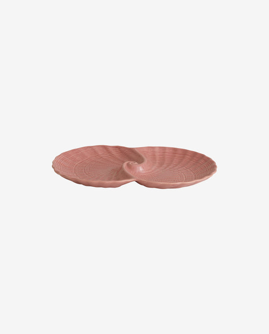 Dobbelt muslingeskal tallerken, rosa